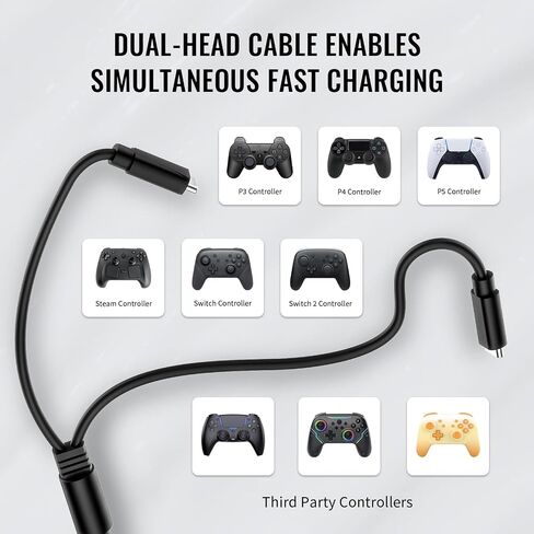 Universal Metal Desktop Stand for Steam Controller 2 with Charging Cable, Two Gamepads Holder for PS5, Xbox Series X, Xbox, 360, Ps5, Ps4, Switch with Non Slip Pads in Saudi Arabia