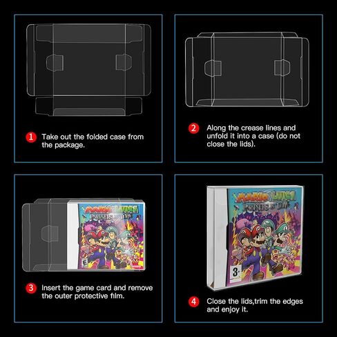10-Pack Clear Case Protectors Compatible with Nintendo DS - 0.35mm Archival-Grade Acid-Free PET for NTSC Box Storage & Display, Crystal Shell Sleeves & Transparent Game Dust Covers in Kuwait