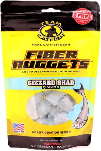 Team Catfish Fiber Nuggets with Fishing Bait Bag & Hooks, Gizzard Shad in Kuwait