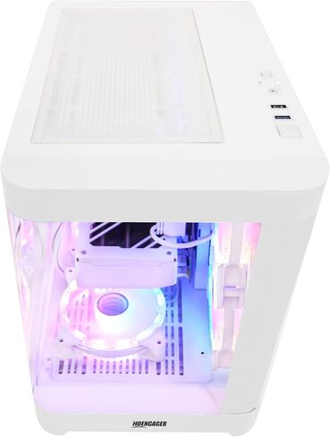 Gleaming Prebuilt Gaming PC Desktop - AMD Ryzen 5 9600X - GeForce RTX 5060 (8GB) - 32GB DDR5-2TB Storage (1TB PCIe NVMe + 1TB SATA) - Software Controlled ARGB Fans, Win 11 Tower Computer in Kuwait