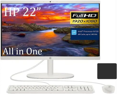 HP 22" FHD All-in-One Desktop Computer, Quard Cores in Kuwait