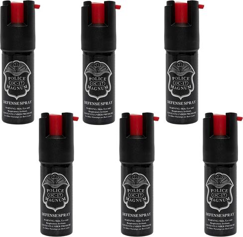 POLICE MAGNUM Mini Pepper Spray Self Defense Pocket Size Protection- Made in The USA- 6 Pack 1/2oz Safety Locks in Saudi Arabia