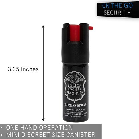 POLICE MAGNUM Mini Pepper Spray Self Defense Pocket Size Protection- Made in The USA- 6 Pack 1/2oz Safety Locks in Saudi Arabia