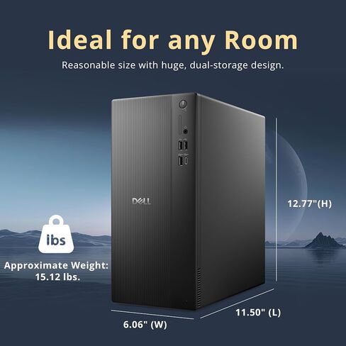 Hotface Customized Desktop, Created Using Dell ECT1250 Tower Desktop, Intel Core Ultra 5 225, 8GB/ 16GB/ 32GB DDR5, 512GB/ 1TB/ 2TB SSD, Wi-Fi 6, Bluetooth, Wired Keyboard & Mouse, Windows 11, Black in Kuwait