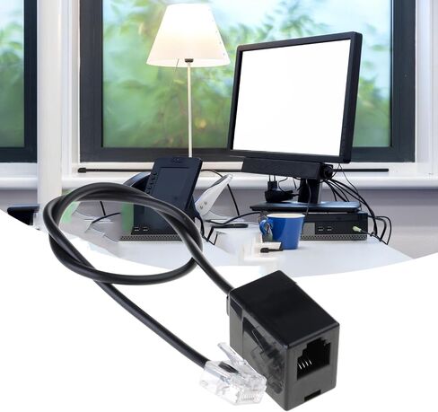 RJ45 to RJ11 Converter Adapter Cable Connector, Ethernet to Phone Line Connector RJ45 8P8C Male to RJ11 6P6C Female Cord in Kuwait