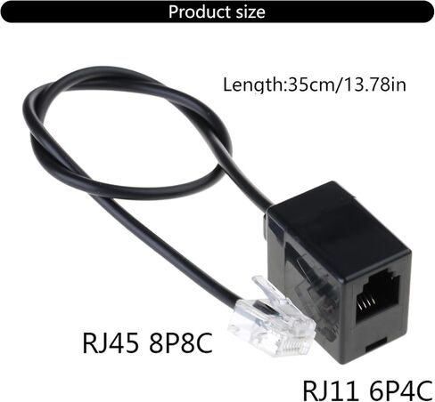 RJ45 to RJ11 Converter Adapter Cable Connector, Ethernet to Phone Line Connector RJ45 8P8C Male to RJ11 6P6C Female Cord in Kuwait