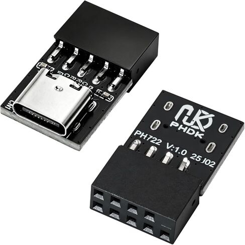 2PCS 9 Pin USB Motherboard Female Header to USB C Adapter Type C Male to 9Pin Motherboard Serial Female Extender Converter for PC Case Compact PCB Adapter in Kuwait