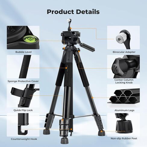 K&F CONCEPT Spotting Scope Tripod with Binocular Adapter in Kuwait