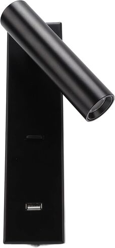 LED Wall Mounted Reading Light Wall Lamp with 350 Rotatable Head and USB Charging Port for Bedroom Home Decor in Kuwait