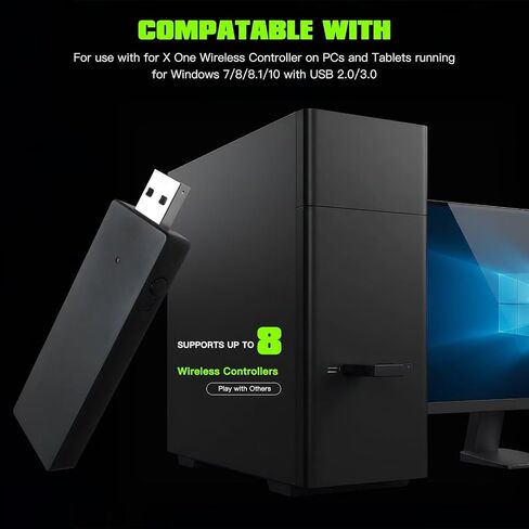 New Wireless Gaming Adapter for Xbox One Controllers - Connect to Windows PC, Laptop, or Tablet in Saudi Arabia