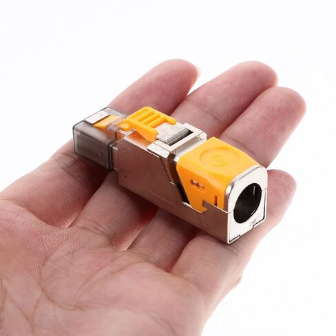 Shielded Cat8 Pass Through Rj45 Modular Ethernet Connector, Toolless 8-Class Network Plug for High-Speed Data Transmission, Compatible with Cat6a/7/8 Cables, for Network in Kuwait