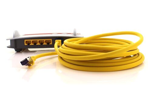 1aTTack.de Cat.7 LAN ethernet Cable 0,5m - Yellow - Cat7 LAN Network 10GBASE-T - 10000 Mbps (Sftp Pimf) Double Shielded patchcable RJ45 Plug Cat.6a in Kuwait
