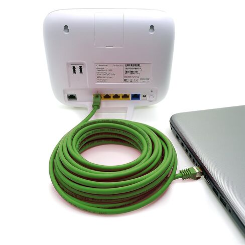 Cat.7 Patch Cable Set S/FTP (PiMF) Ethernet LAN Network Cables 10 Gigabit/s High Speed 600 MHz with Locking Protection Halogen-Free (LSZH) Green - 10 Pieces 0 25m in Kuwait