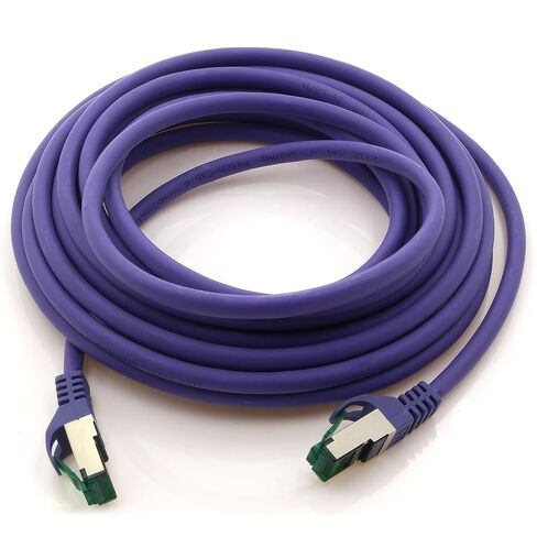 1aTTack.de Cat.7 ethernet Cable 1m - Violet - 5 Pieces - Cat7 LAN Network 10GBASE-T - 10000 Mbps (Sftp Pimf) Double Shielded patchcable RJ45 Plug Cat.6a in Kuwait
