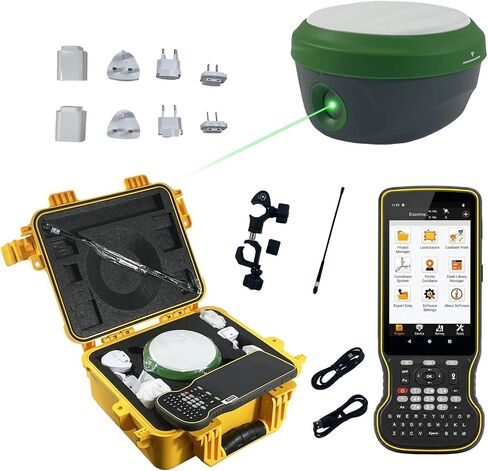 SMA28H Laser AR Rover RTK & SMA26 Pro Base GNSS Survey System Work as Base Station for Drones/UAVs Dual Cameras AR Visual Stakeout|Laser 30m|2cm Accuracy|120° IMU|15km UHF|4G/BT/NFC/PPK/NTRIP in Kuwait