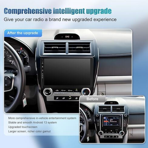 (4Core + 64GB) Car Radio upgrade for Toyota Camry 2012 2013 2014 with Carplay and Android Auto, 10.2 Inch QLED Touch Screen Android 13 Camry Stereo with Bluetooth,WiFi,GPS,FM Radio,Backup Camera & SWC in Saudi Arabia