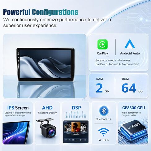 (4Core + 64GB) Car Radio upgrade for Toyota Camry 2012 2013 2014 with Carplay and Android Auto, 10.2 Inch QLED Touch Screen Android 13 Camry Stereo with Bluetooth,WiFi,GPS,FM Radio,Backup Camera & SWC in Saudi Arabia