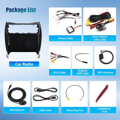 (4Core + 64GB) Car Radio upgrade for Toyota Camry 2012 2013 2014 with Carplay and Android Auto, 10.2 Inch QLED Touch Screen Android 13 Camry Stereo with Bluetooth,WiFi,GPS,FM Radio,Backup Camera & SWC in Saudi Arabia