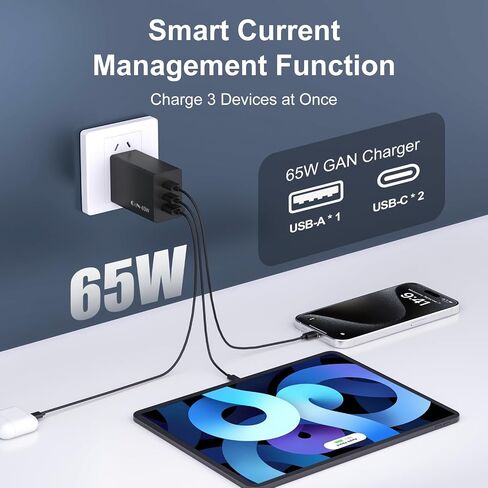 Samsung 65W 3-Port Super Fast Charging Wall Charger, GaN Adapter in Saudi Arabia