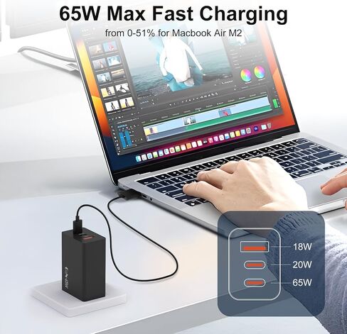 Samsung 65W 3-Port Super Fast Charging Wall Charger, GaN Adapter in Saudi Arabia