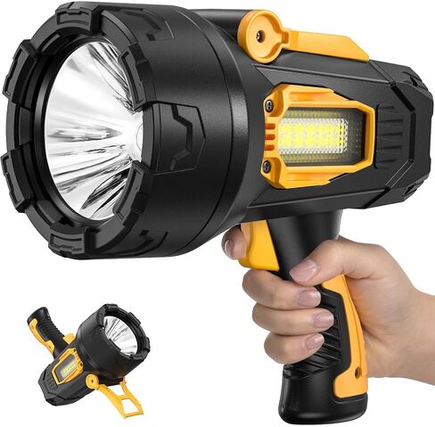 Lylting Rechargeable Spotlight, 2,000,000 Lumens Super Bright Spotlight Flashlight Outdoor Handheld with Cob Light, Heavy Duty Led Spot Light for Boating Camping in Saudi Arabia