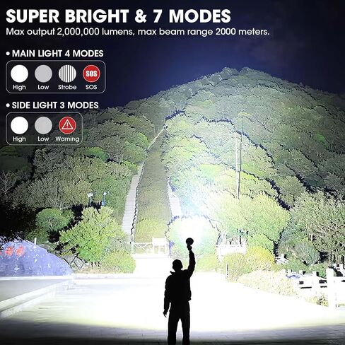 Lylting Rechargeable Spotlight, 2,000,000 Lumens Super Bright Spotlight Flashlight Outdoor Handheld with Cob Light, Heavy Duty Led Spot Light for Boating Camping in Saudi Arabia