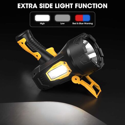 Lylting Rechargeable Spotlight, 2,000,000 Lumens Super Bright Spotlight Flashlight Outdoor Handheld with Cob Light, Heavy Duty Led Spot Light for Boating Camping in Saudi Arabia