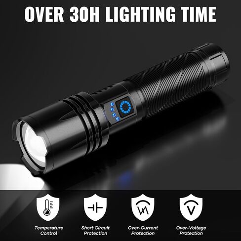 MIXILIN Rechargeable Flashlights, Super Bright 99000LM LED Flashlights for Home Camping Emergencies, 5 Modes High Lumens Flashlights Powerful Flash Light with USB Cable in Kuwait