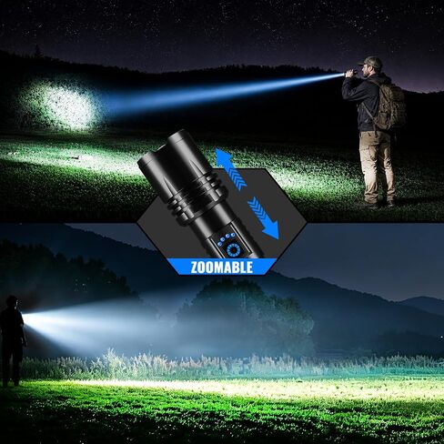 MIXILIN Rechargeable Flashlights, Super Bright 99000LM LED Flashlights for Home Camping Emergencies, 5 Modes High Lumens Flashlights Powerful Flash Light with USB Cable in Kuwait
