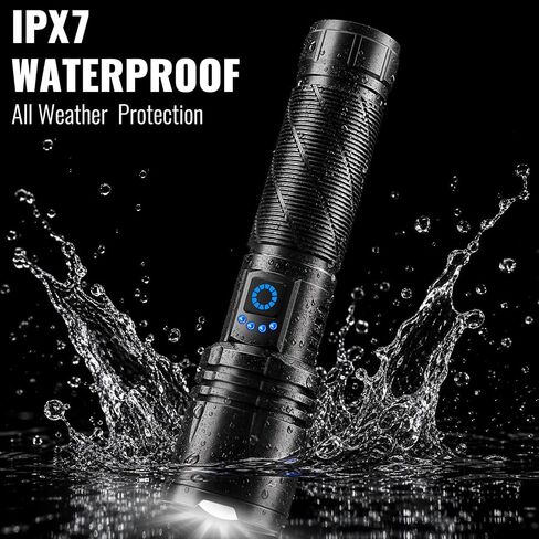 MIXILIN Rechargeable Flashlights, Super Bright 99000LM LED Flashlights for Home Camping Emergencies, 5 Modes High Lumens Flashlights Powerful Flash Light with USB Cable in Kuwait