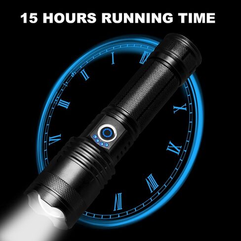 MIXILIN Rechargeable LED Flashlights High Lumens, 99000 Lumens Bright Flashlight with 5 Modes & Waterproof, Powerful Flash Light Handheld Flashlights for Home Camping Emergencies - 2 Pack in Kuwait