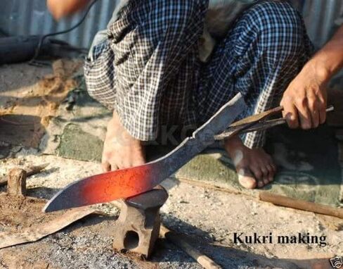 Gurkha Authentic Hand-Hammered Kukri Knife 11 IN Service No.1 Fixed Blade Kukri Knife Overall 17 IN Highly Polished Blade With Leather Sheath & Bone Handle - Handmade In Nepal in Saudi Arabia