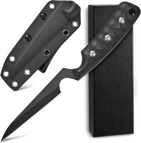 C1291 Fixed Blade Knife Outdoor Camping Hunting Field Knife D2 Blade with Micarta Handle Waist Clip EDC Kydex Sheath(Brown) in Saudi Arabia