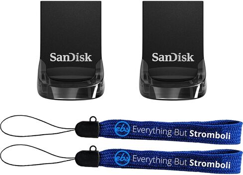 SanDisk Two Pack Ultra Fit USB 3.2 16GB Type A Flash Drive Compatible with Laptops and Computers SDCZ430-016G-G46 - Bundle with (2) Everything But Stromboli Lanyards in Saudi Arabia