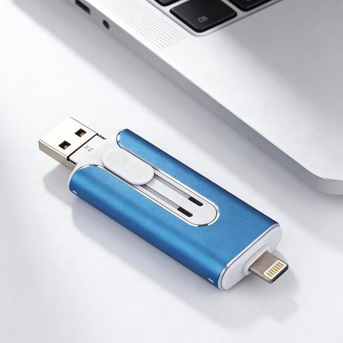 128G high-Speed 4-in-1 Flash Drive USB Interface is Suitable for Devices Such as iPhone, PC, iPad, etc., for transferring and Backing up Photos and Videos,Silvery in Saudi Arabia