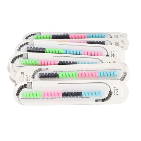 Asixxsix Cable Protector, Premium Silicone Spiral Cord Protector, Universal Charger with 20 Packs 4 Colors for Phone Laptop Earphone USB C Cables in Saudi Arabia