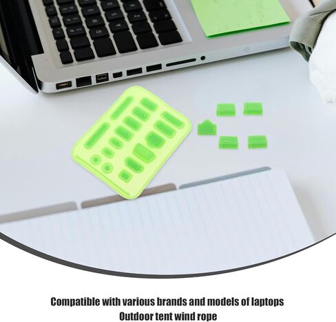 Uonlytech 3 Sets Green Silicone USB C Port with Fit and Easy to Use Design, Laptop Dustproof Cover for Charging Ports and Phone Jack Protection, for Electronics Accessories in Saudi Arabia