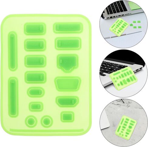 Uonlytech 3 Sets Green Silicone USB C Port with Fit and Easy to Use Design, Laptop Dustproof Cover for Charging Ports and Phone Jack Protection, for Electronics Accessories in Saudi Arabia