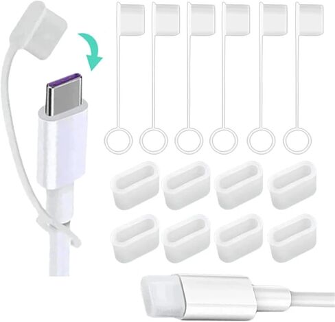 USB Dust Plug 20PCS Type C Dust Plug with Rope Transparent Silicone USB Port Protector in Saudi Arabia