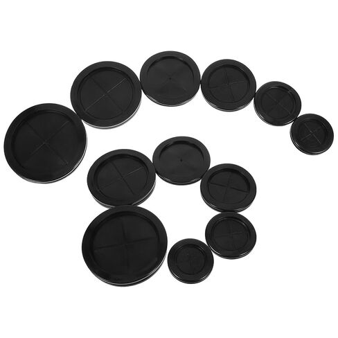 Luxshiny 12pcs Double Sided Rubber Cable Grommet for Desk and Furniture Use, Round Flexible Wire Protector with Maximum Cable Protection, Black Rubber Material for Electrical Wire in Saudi Arabia