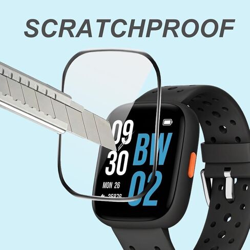 Screen Protector for BW02 Brave 2 1.8 Inch Smartwatch, PMMA Full Coverage HD 3D Anti-Scratch Film, Designed for BIGGERFIVE, 3 Packs in Kuwait