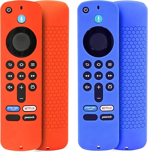 Pinowu Remote Cover Case (2pcs) Compatible with Fire TV Stick HD / 4K(2nd Gen) / 4K Plus /4K Select Alexa Voice Remote, Anti Slip Silicone Sleeve with Wrist Strap (Green,Sky Blue,Glow) in Saudi Arabia