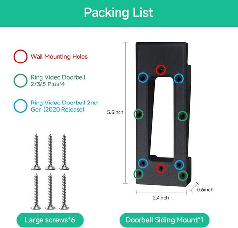 OLAIKE Vinyl Siding Mount for Ring Video Doorbell 2/3/3 Plus/4 & 2nd Gen in Saudi Arabia