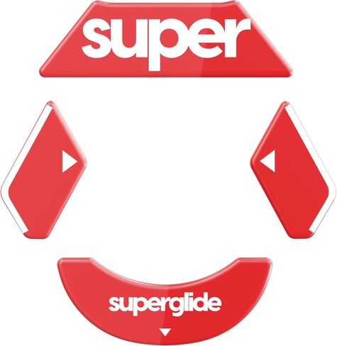 Superglide2 - New Controllable Speed Textured Surface Smoothest Mouse Feet/Glides Made with Ultra Strong Glass Smooth and Durable Sole for Logitech G900/903[RED] in Kuwait