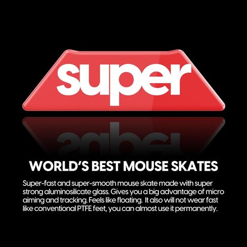 Superglide2 - New Controllable Speed Textured Surface Smoothest Mouse Feet/Glides Made with Ultra Strong Glass Smooth and Durable Sole for Logitech G900/903[RED] in Kuwait