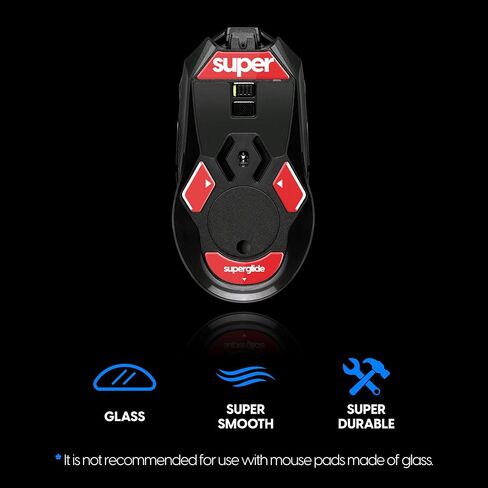 Superglide2 - New Controllable Speed Textured Surface Smoothest Mouse Feet/Glides Made with Ultra Strong Glass Smooth and Durable Sole for Logitech G900/903[RED] in Kuwait