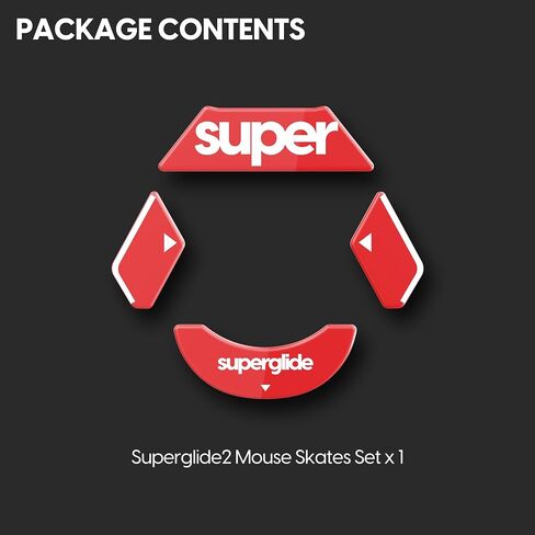 Superglide2 - New Controllable Speed Textured Surface Smoothest Mouse Feet/Glides Made with Ultra Strong Glass Smooth and Durable Sole for Logitech G900/903[RED] in Kuwait