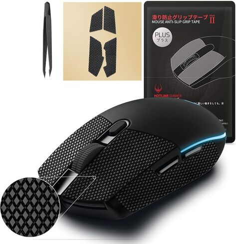 HOTLINEGAMES 2.0 Plus Anti Slip Grip Tape Compatible with Logitech G305, G203, G102, G304, G Pro Wired Gaming Mouse Skins, Sweat Resistant, Cut to Fit, Easy to Apply, Professional Mice Upgrade in Kuwait