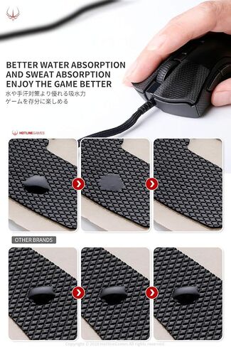 HOTLINEGAMES 2.0 Plus Anti Slip Grip Tape Compatible with Logitech G305, G203, G102, G304, G Pro Wired Gaming Mouse Skins, Sweat Resistant, Cut to Fit, Easy to Apply, Professional Mice Upgrade in Kuwait