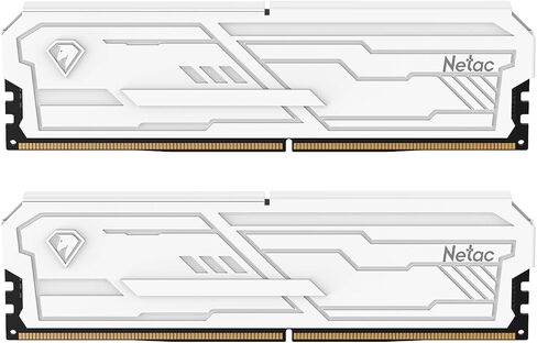 Netac DDR4 DRAM 32GB Kit16GBx2 C16 3200MHz XMP 2.0 Dual Channel RAM (PC4-25600) 1.35V 288-Pin Upgraded Aluminum Heat Sink Ideal for Gaming Computer Upgrade - Shadow III White in Kuwait